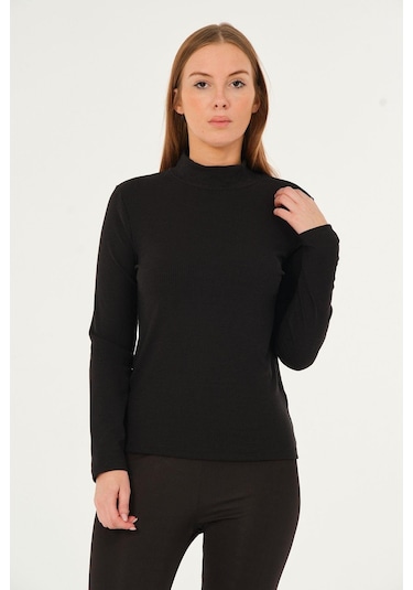 Rich Balıkçı Yaka Triko Kadın Kazak Çok Renkli