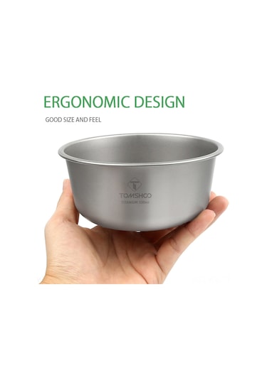 Gajeena Kamp İçin 500ml Titanyum Kase - Sağlıklı, Lezzeti Bozmayan, Yıkamak Kolay, Outdoor Maceralar İçin Gümüş