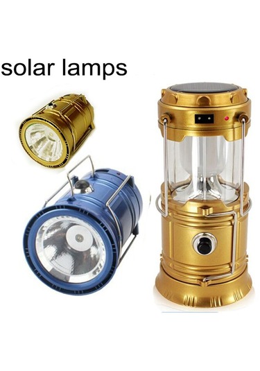Güneş Enerjili Açılır Kapanır Kamp Lambası Çok Renkli
