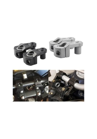 Ganzhoushop Yükseltici Uzantıları Suntek Siyahı Motosiklet Motosiklet Montaj Kiti Için Gidonu Adaptörü Ln Siyah