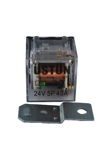 24V 40A 5 Fişli Ledli Dirençli Şeffaf Mini Röle