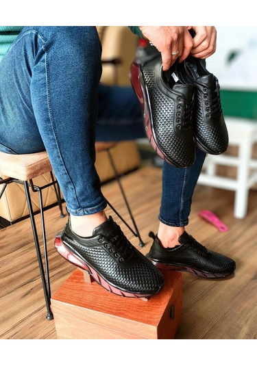 Luiz Paulo %100 Hakiki Deri Ortopedik Erkek Yürüyüş Casual Balon Taban El Yapımı Spor Ayakkabı Siyah Luiz Paulo %100 Hakiki Deri Ortopedik Erkek Yürüyüş Casual Balon Taban El Yapımı Spor Ayakkabı Siyah