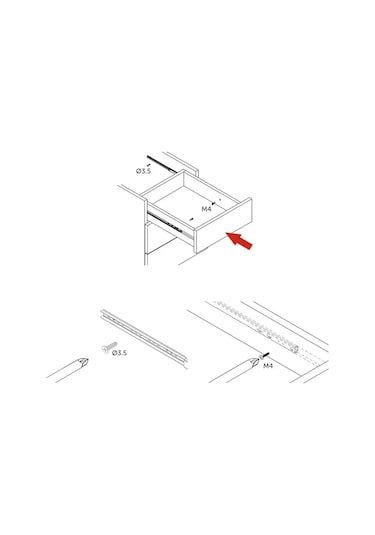 Aksmebel Çekmeceler İçin Rulmanlı Raylar 182 17 Mm, 10 Kg'a Kadar. 258629310 Satine Nikel