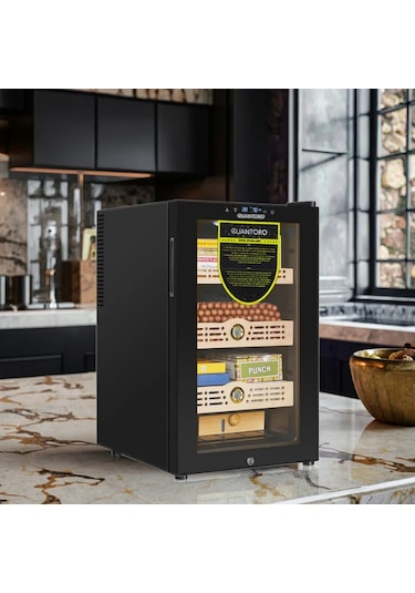 Quantoro Qcc-10 Elektronik Nemlendirme & Soğutmalı Siyah Puro Dolabı - Qtr-003