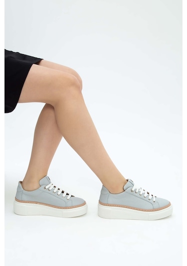 Tamer Tanca Kadın Hakiki Deri Gri Sneakers & Spor Ayakkabı 937 5022-09 Bn Ayk Y23 Grı Floter Gri