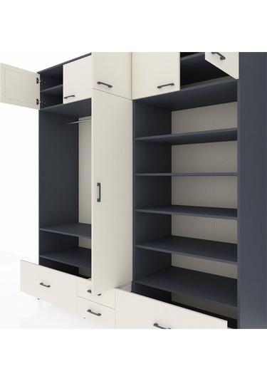 Kronos Dolap 18 Raflı 4 Çekmeceli Tek Askılı 220x59x243 Antrasit-aytaşı/aytaşı Aytası/aytası Kronos Dolap 18 Raflı 4 Çekmeceli Tek Askılı 220x59x243 Antrasit-aytaşı/aytaşı Aytası/aytası