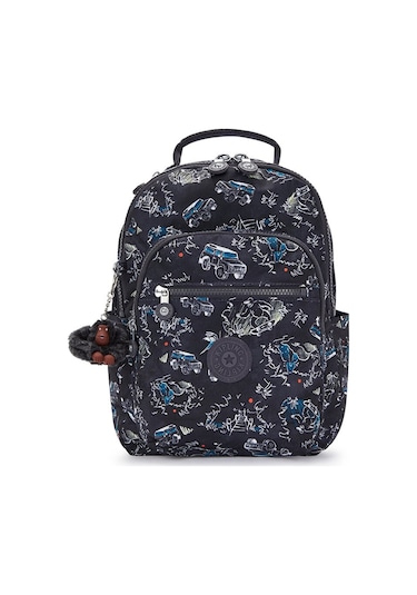 Kıplıng Seoul S Küçük Boy Sırt Çantası Desenli Jungle Fun Race