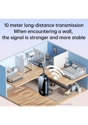 Vaorlo 2'si 1 Arada Alıcı Ve Verici Ses Adaptörü Aynı Anda Bir İla İki Tv Kulaklık Hoparlör İçin Düşük Gecikmeli İletimi Destekler