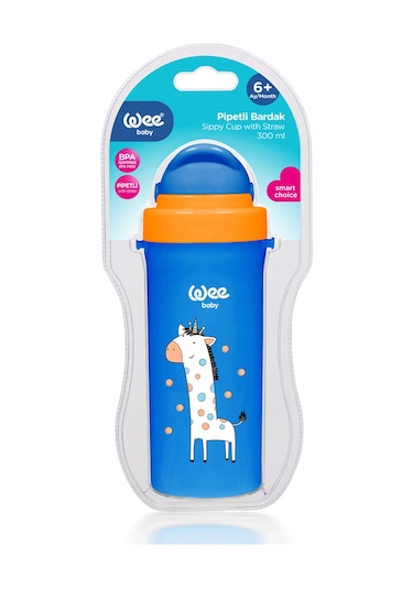 Wee Baby Pipetli Bardak 300 ML Mavi