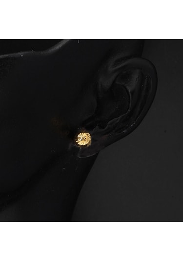 Bilezikci 22 Ayar Kalemli Top Altın Küpe 5 Mm. Yken32292