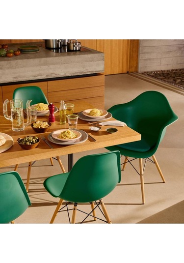 Eames Plastik Koltuk Re Daw, Vitra, Charles & Ray Eames, Geri Dönüştürülmüş Malzeme Yeşil