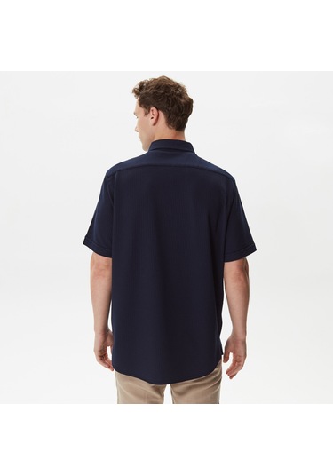 Nautica Erkek Lacivert Classic Fit Kısa Kollu Gömlek Düz W35416t Lacivert