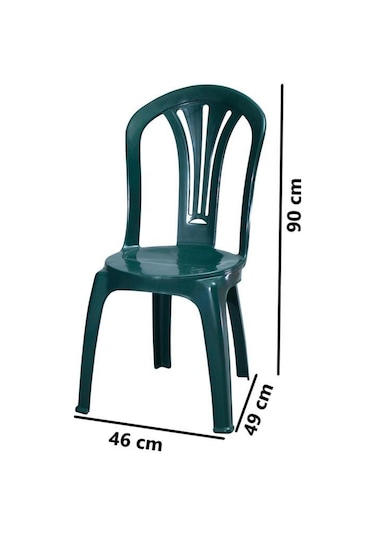 Omnipazar Mt-gf193 Foglia Plastik Bahçe Balkon Sandalye 4'lü Set Yeşil