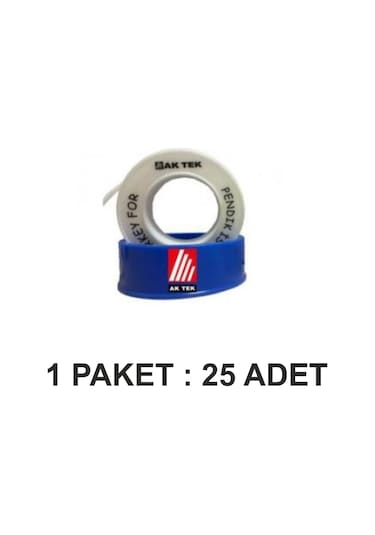 Ak Tek Teflon Bant Su 12mm 0,075mm 12m 0,35g/cm3 Paket 25 Li