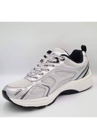 Greyder 59218 Gümüş Renk Deri Kadın Sneaker Spor Ayakkabı Gümüş