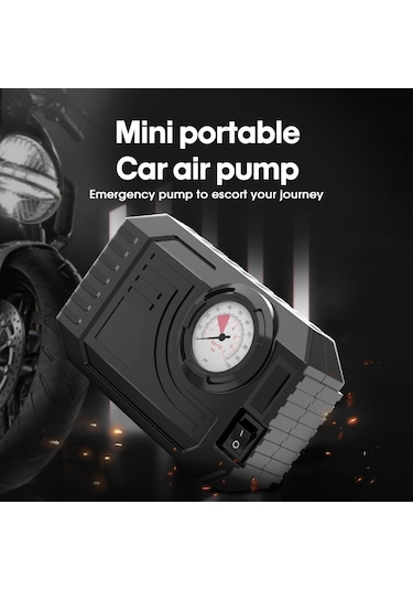 Carsun C3011 Araba Hava Kompresörü 12 V Taşınabilir Elektrikli Araba Lastik Şişirme Pompası İle Lastik Basınç Göstergesi/led Işık