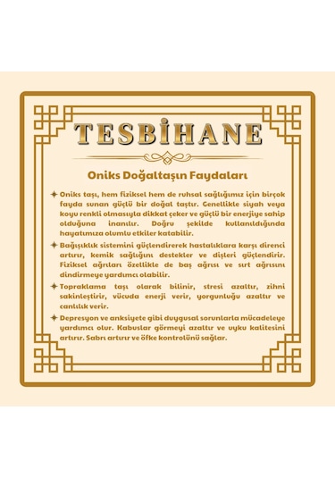 Kararmaz Metal Kişiye Özel Harf Püsküllü Küre Kesim Siyah Beyaz Jade Ayyıldız Oniks Doğaltaş Taraftar Tesbih Siyah - Beyaz