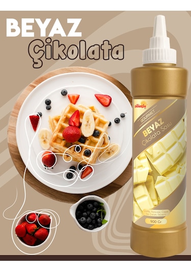 Beyaz Çikolata Sos - Waffle & Krep & Pankek & Tatlı & Dondurma & Kruvasan Sos - 900 Gr
