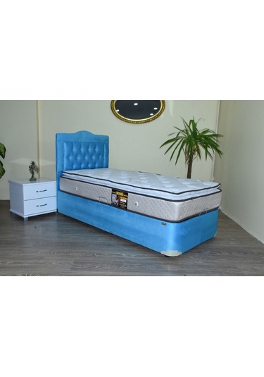 Bengimobilya Baza Başlık Ful Ortopedi Pamuk Pedli Yatak Taytüy Mavi Silin Mode
