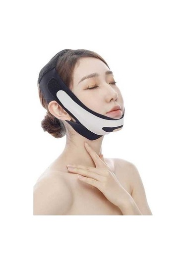 Tongxida Elastik V Şekli Yüz Maskesi Bakım Aleti-siyah Siyah