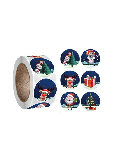 500 Çıkartma - Noel Motifi - Noel Baba Çok Renkli