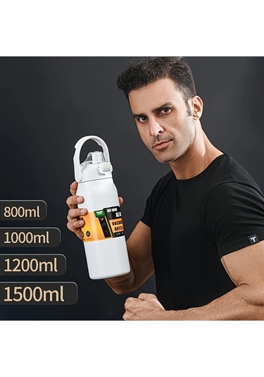 Dashanshop Kırmızı 1200 Ml Paslanmaz Çelik Vakum Termos Sıcak Soğuk İçecek Seyahat Kamp Kırmızı