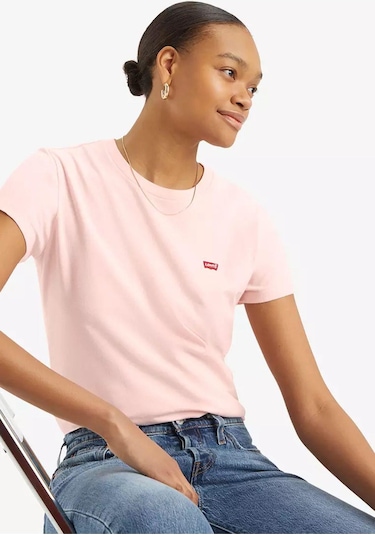 Levis Bisiklet Yaka Pembe Kadın T-shirt A4917-0006-4952 Pembe