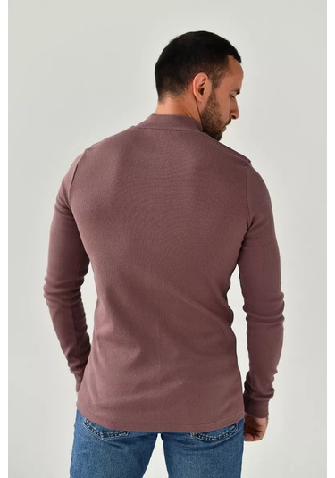 Tlg Çizgili Balıkçı Yaka Kazak 172987186 Kahve