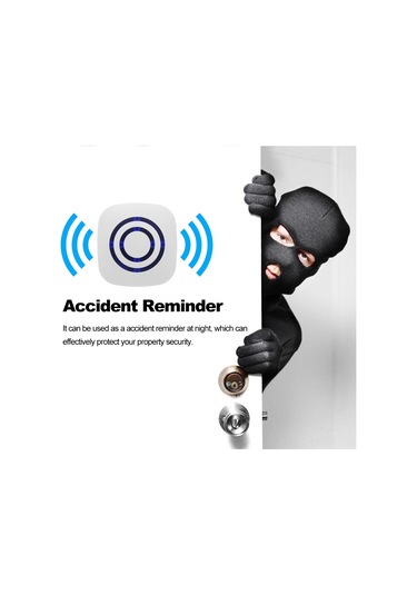 Suofeng Kablosuz Hareket Sensörlü Kapı Zili - 70m Menzil, 38 Melodi, Pır Algılama İle Ev Güvenlik Sistemi Beyaz