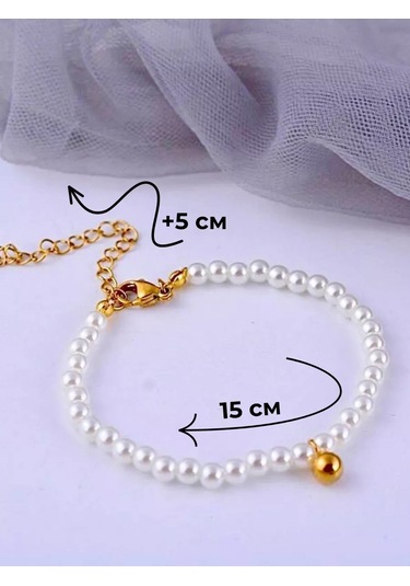 Reva Kol Ve Ayak Bileği İçin Kolye Ve Pandantifli İnci Bileklik 224150162 Beyaz