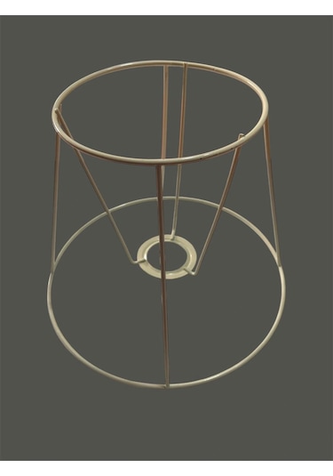 Konik Abajur Teli , İskeleti Krem Statik Boyalı E27 25 Cm Metal