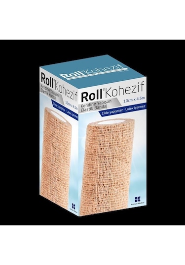 Roll Kohezif Kendinden Yapışkanlı Bandaj 10 CM x 4.5 M