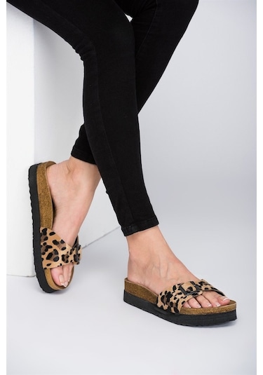 Fox Shoes Leopar Kadın Terlik D777824402
