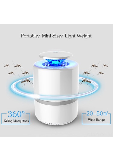 Geeksen Beyaz Usb 5w Uv Led Işık Katalizörü İle Entegre Edilmiş Konforlu, Sessiz Ve Taşınabilir Atık Öldürücü Lambası 20-50 M² Kaplama