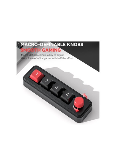 Mkespn 4-buton Makro Programlanabilir Mekanik Oyun Klavyesi Çift Usb-c Portlu Isı Değiştirilebilir Rgb Alt Işık 816b Beyaz