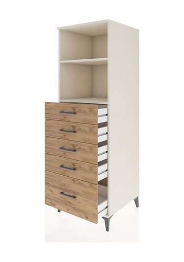 Kronos Dolap 2 Raflı 5 Çekmeceli 60x59x182 Aytaşı-çam Aytaşı