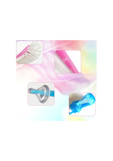 Qingmipy Bebek Şişe Temizleme Fırçası, Yenidoğan İçin Nylon Emzik Fırçası, Pembe Renk
