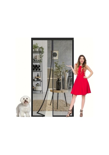 Dashanshop Sihirli Manyetik Sineklik: Kendinden Yapışan, Nefes Alabilir, Kolay Temizlenir, 100x220cm Beyaz