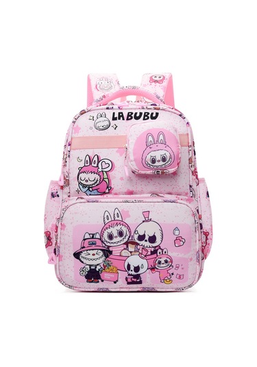 Büyük Kapasiteli Çocuk Çantası Labbu Sevimli İlköğretim Okulu Sırt Çantası Anaokulu Bubble Mat Çantası Açık Pembe