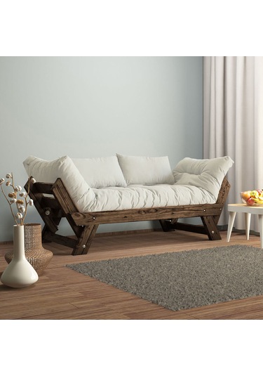 Woodesk Adalar Masif Ceviz-kırık Beyaz Renk 2li Kanepe Cpt8128-21