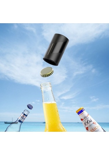 Fortunelane Otomatik Basma Açıcı: Gıda Kalitesi Abs Materyal, Manyetik Kapak Tutucu, Soda Ve Bira İçin Taşınabilir Açıcı