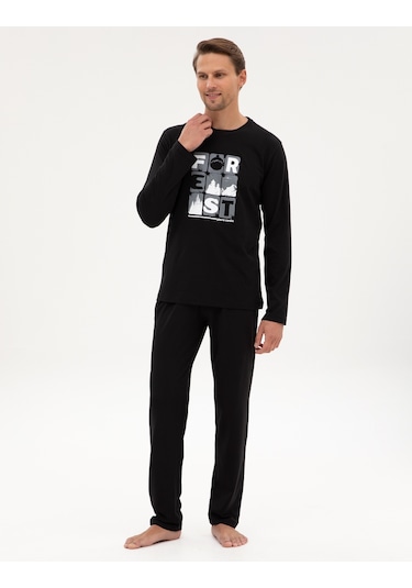 Pierre Cardin Erkek Siyah Pijama Takım 50322655-001 Siyah