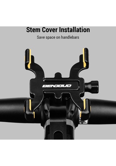 Bengguo-teleskopik Telefon Montajlı Bisiklet Telefon Tutucu Y29308-c Siyah