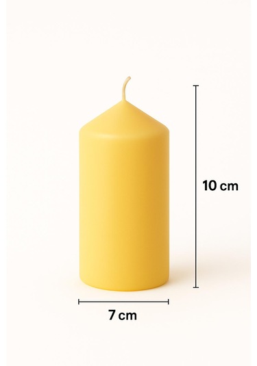 Silindir Mum 7x10 Cm Krem Krem