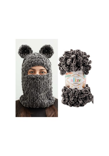 Alize Puffy El Örgü İpi (5 Li Paket) - 799-Panda