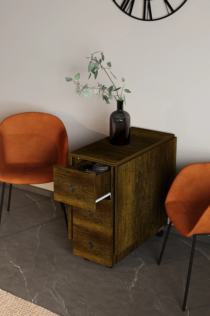 Lagertha Yemek Masası Mutfak Masası Koyu Ceviz