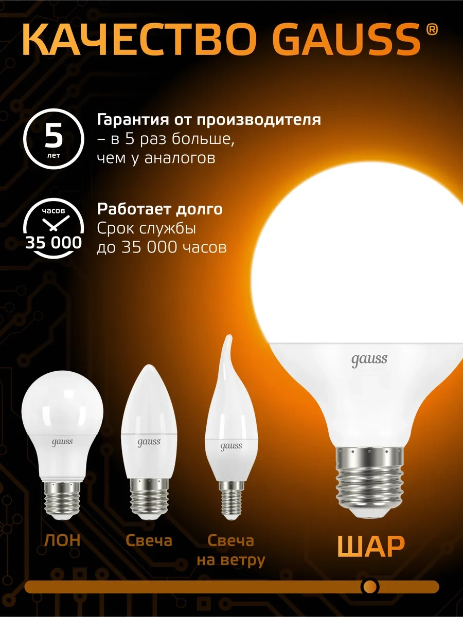 Gauss E27 Küre Ampul G95 16w 3000k Sıcak Beyaz Led Ampul 356555718