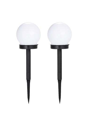 Led Güneş Enerjili Ampul Lamba Su Geçirmez Açık Bahçe Sokak Güneş Paneli Küre Işık Soğuk Beyaz 2 Adet