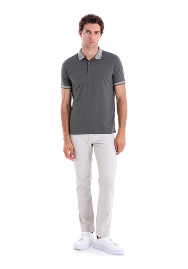 Hatemoğlu Haki Regular Fit Düz Pamuklu Polo Yaka Tişört Haki