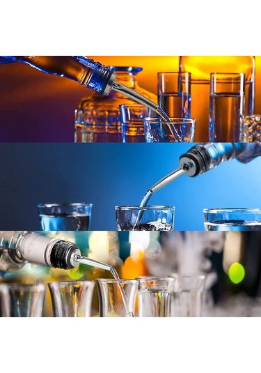 Qingmipy 24 Adet Paslanmaz Çelik Şarap Dağıtıcı - Kapaklı Bardak Açıcı Ve Filtre Fonksiyonu, 18.5-21mm Çap Uyumlu, Tam Kapağı İle Koruma Gümüş